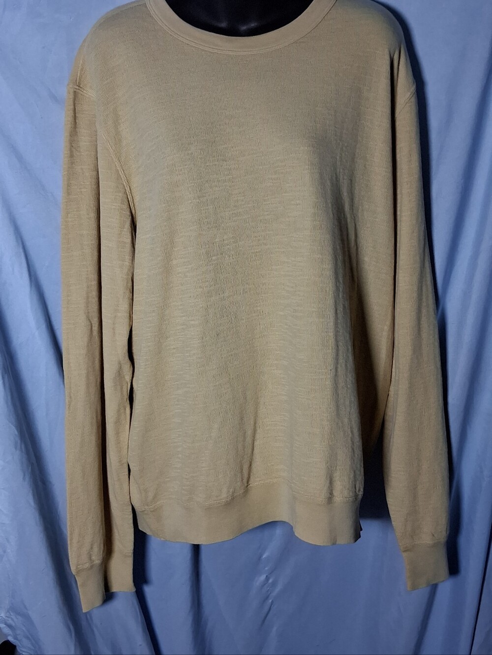 Buck Mason Men's Size Large Curved Hem Cotton Long Sleeve Crewneck
